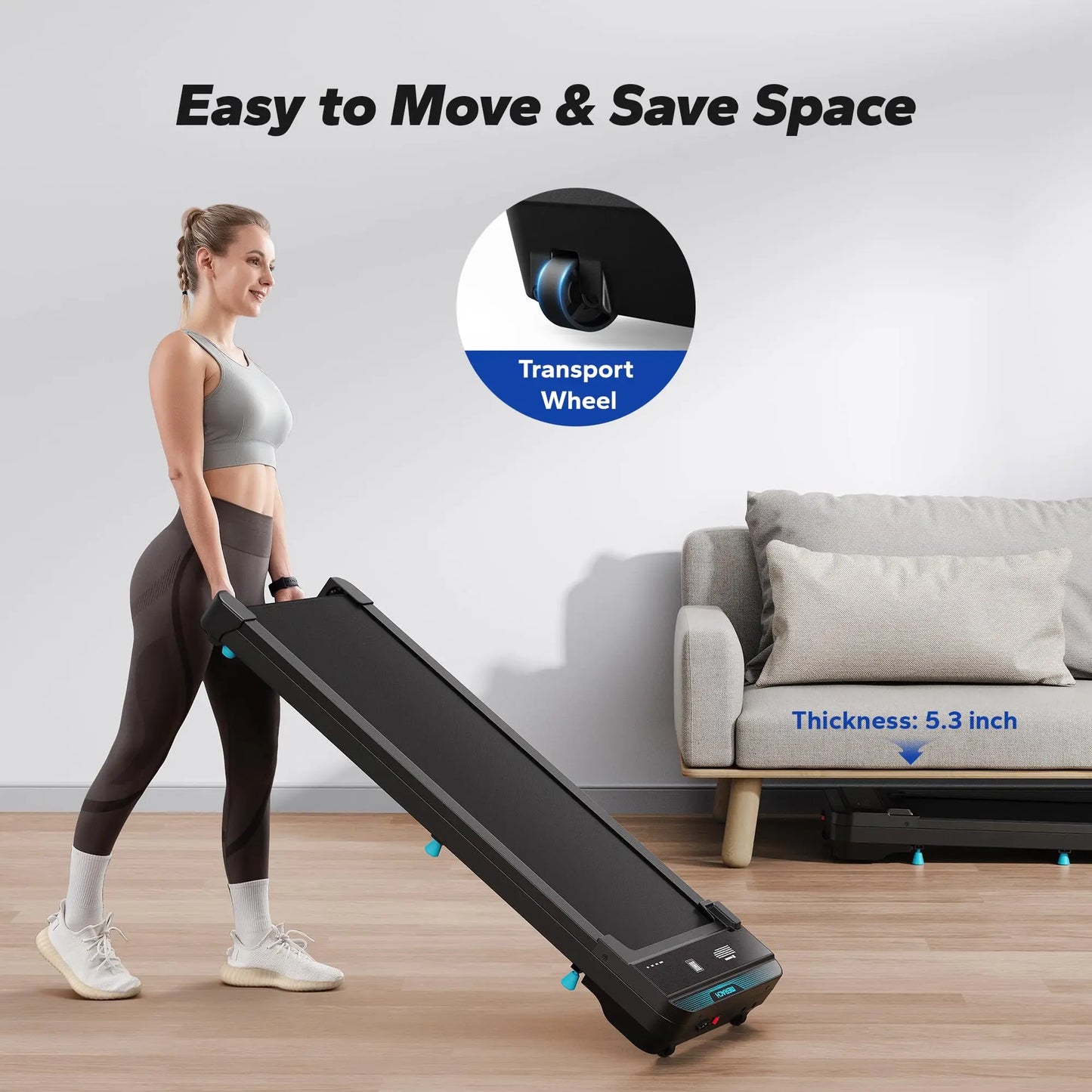 2in1 Quiet Portable Mini Treadmill