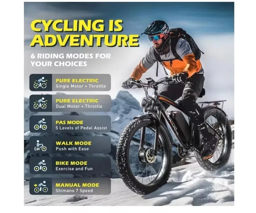 Electric Bike for Adult 2000W Peak 2500W Dual Motor