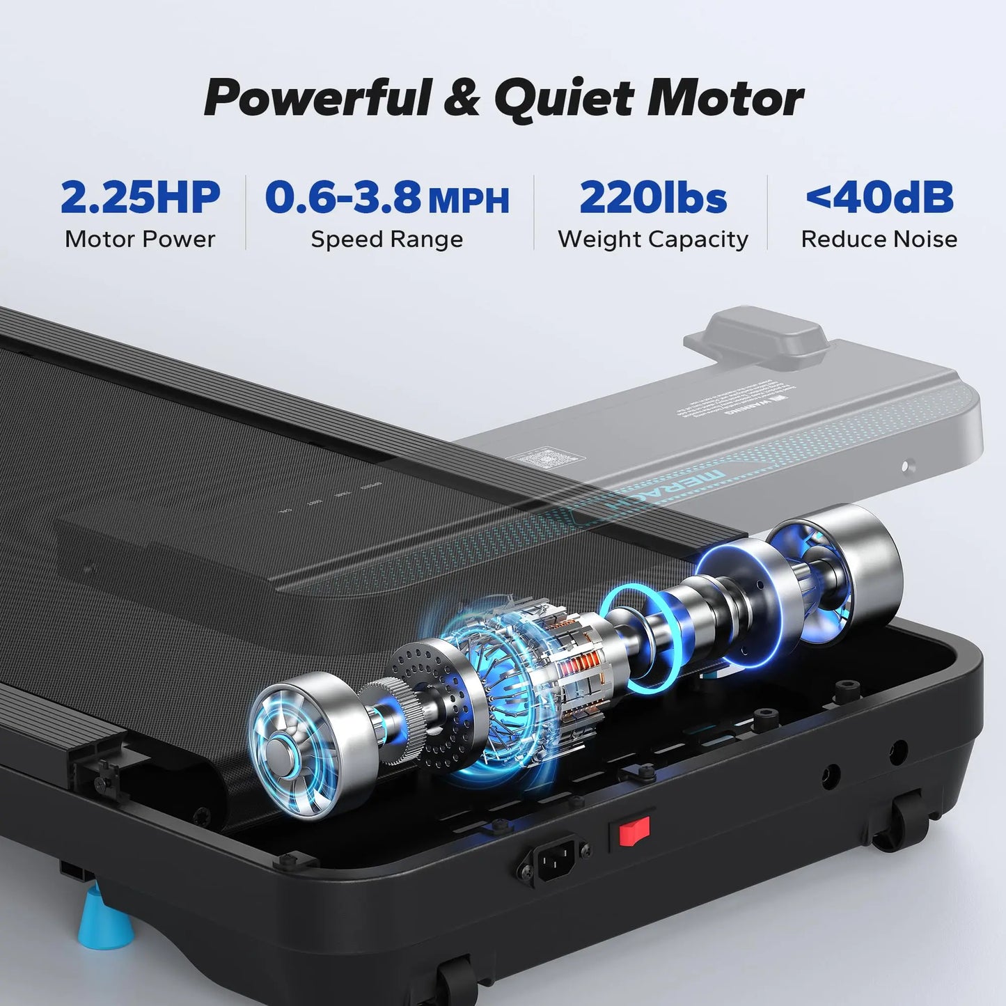 2in1 Quiet Portable Mini Treadmill