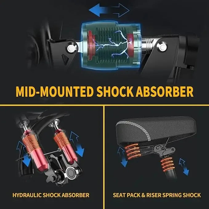 400W Motor 22MPH Max Speed, 14” Tire, 48V Electric Bike