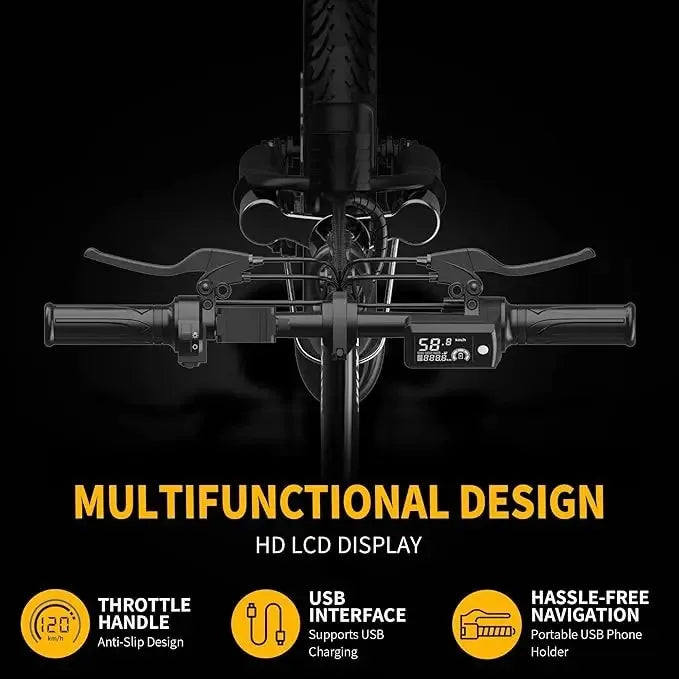 400W Motor 22MPH Max Speed, 14” Tire, 48V Electric Bike