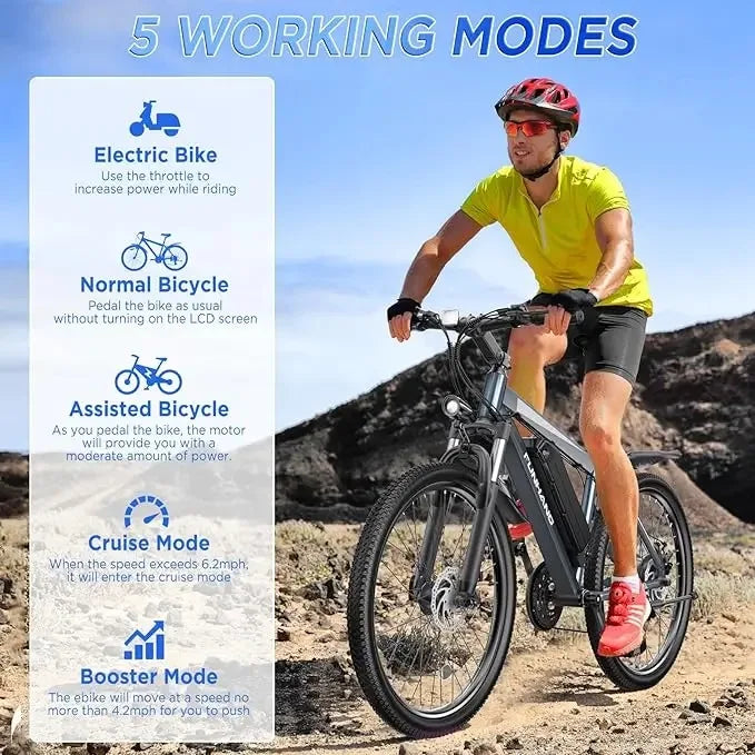 Electric Bike 26'' 750W Up to 50 Miles 21.7MPH