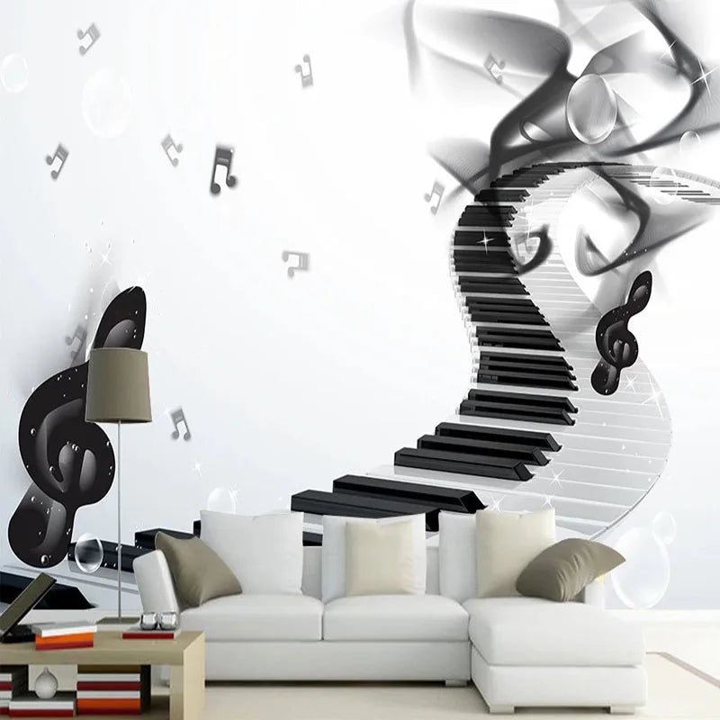 3D Wallpaper Modern Musical Note Murals