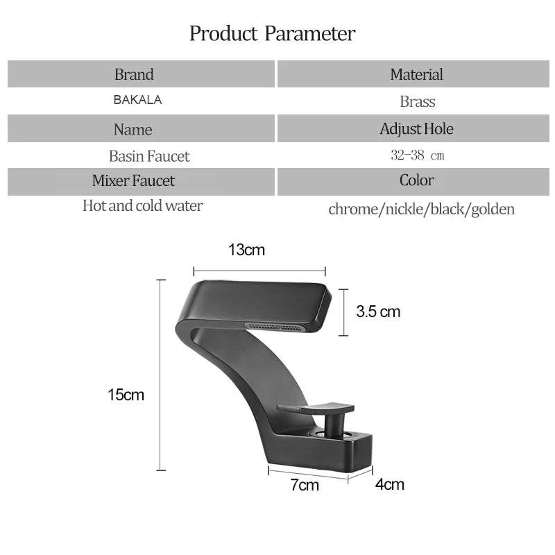 BAKALA Bathroom Deck Mounted Basin Faucet