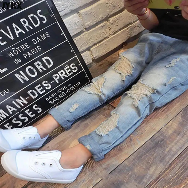 Fashion Denim Casual Loose Cuffed Jeans