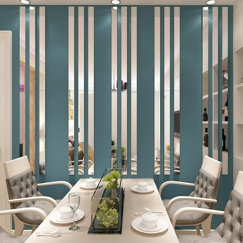 Simple Strip DIY Art Decor Home Acrylic Mirror 3D Wall Stickers