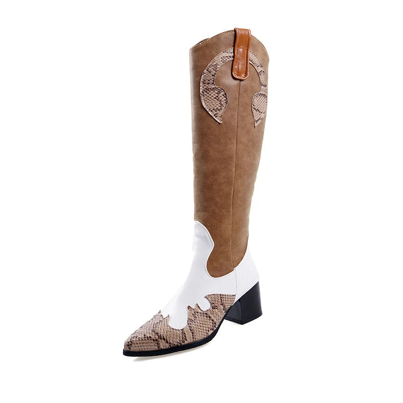 Snake Print Western Cowgirl Boots