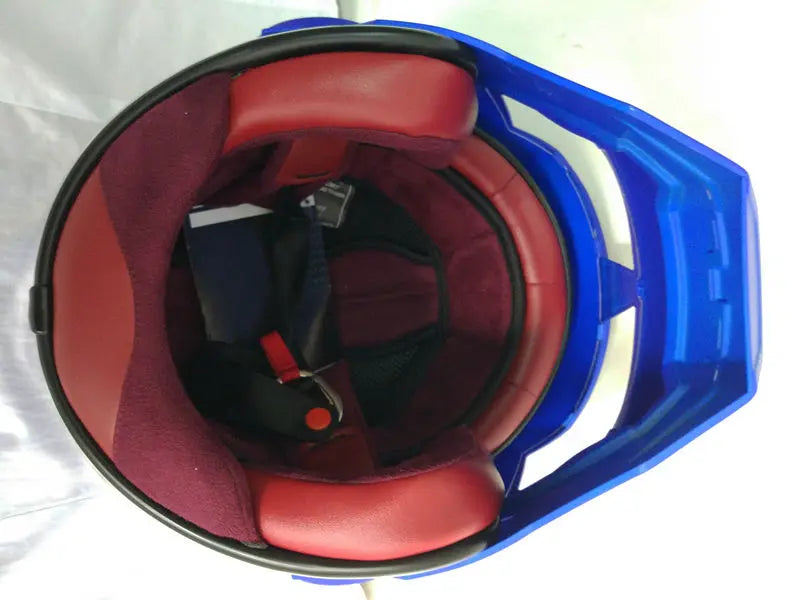 Matte Blue Retro motorcycle open face helmet