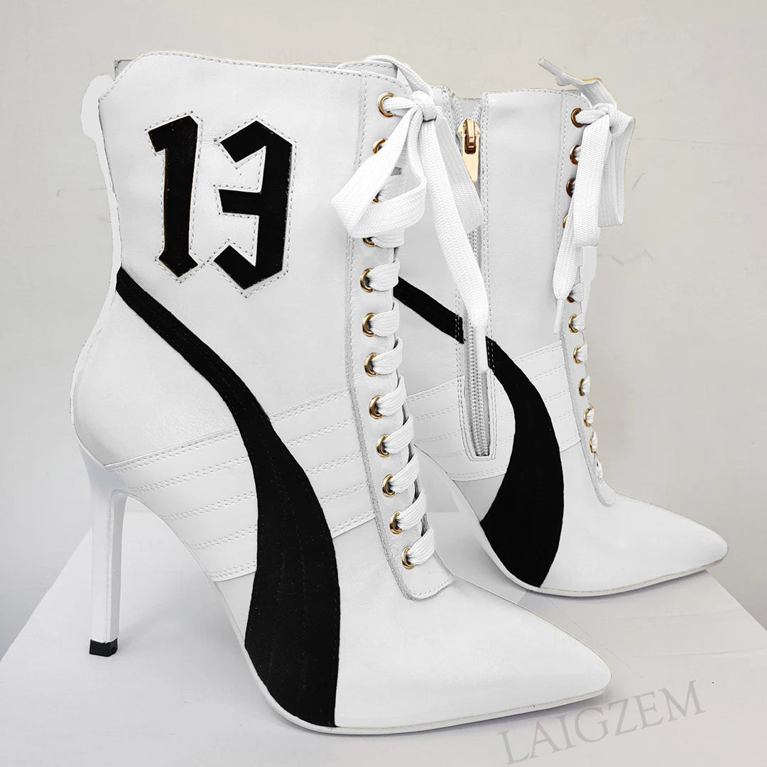 Ankle Boots Leather Lace Up