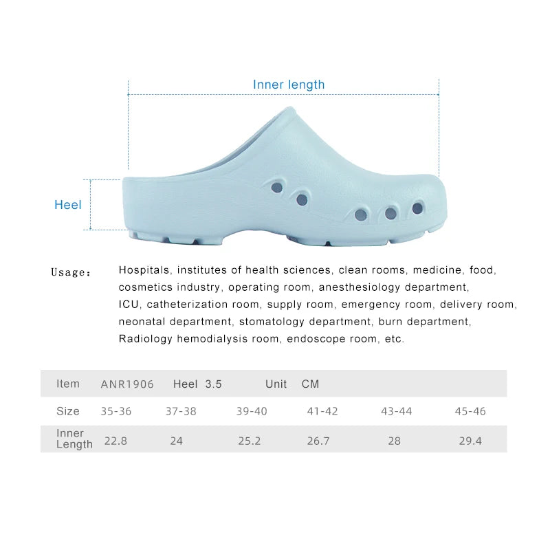 Anti-Slip Clogs Work Flat Suitable for Long Standing