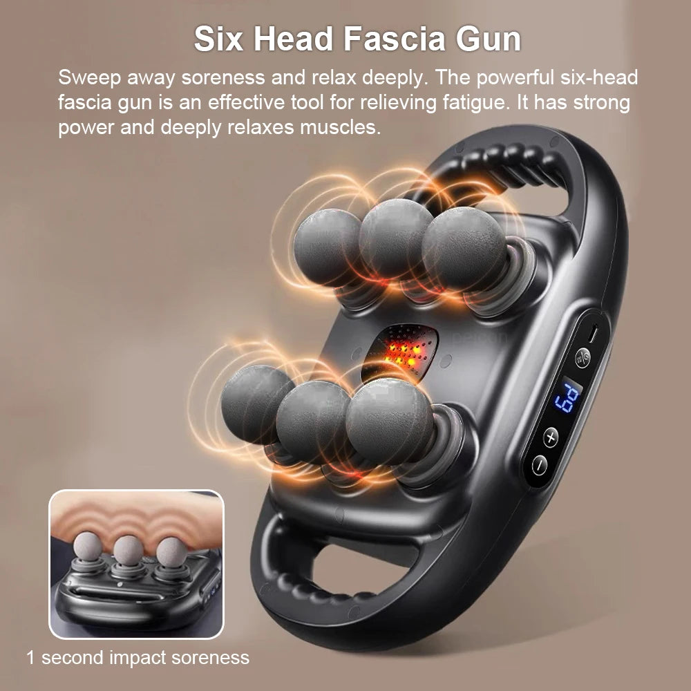 6 Heads Electric Massager Deep Tissue for Pain Relief Whole Body