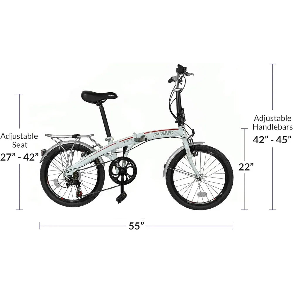 20" 7 Speed Folding Compact City Commuter Bike (NOT an Electric Bike)