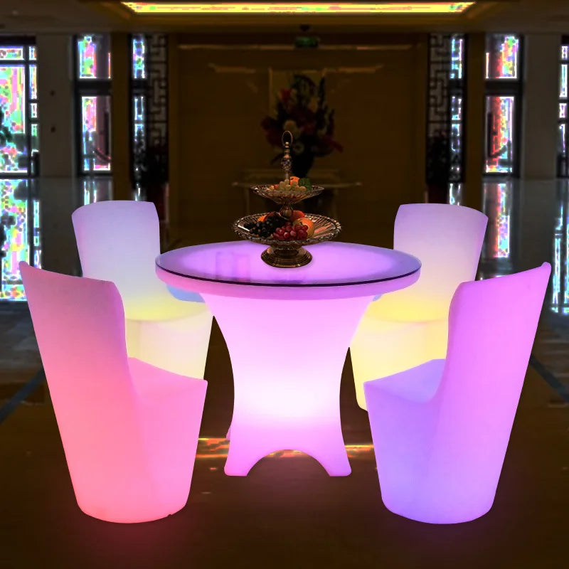 LED Illuminated Round Cocktail Table