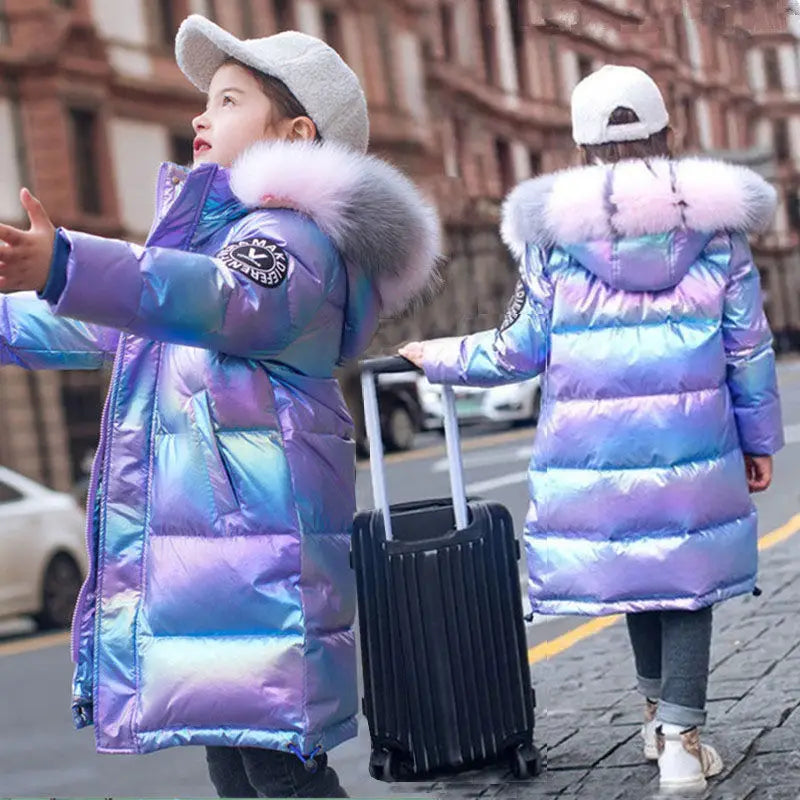 Winter Jacket Long Style Hooded Fur Collar