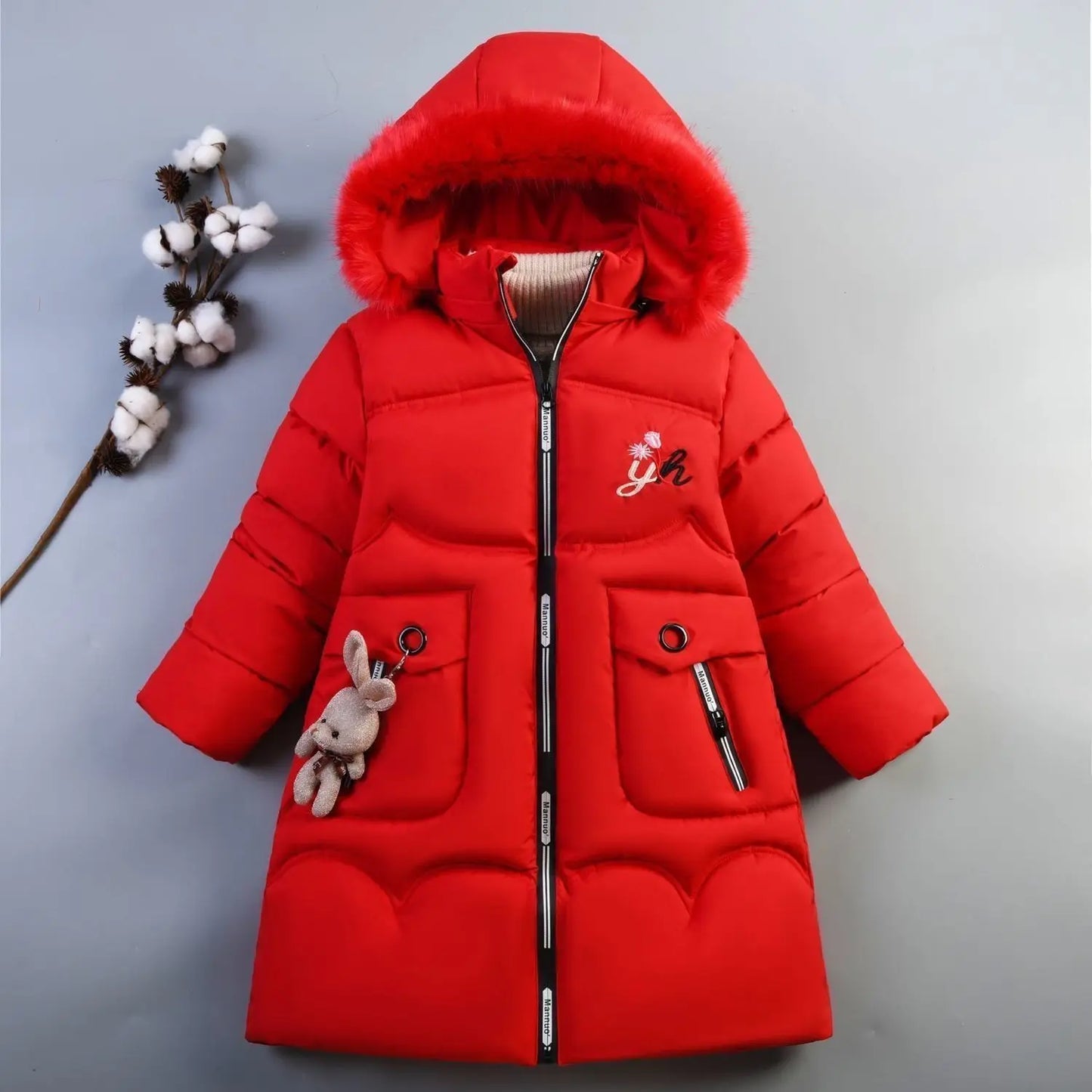 Winter Jacket Long Style Hooded Fur Collar