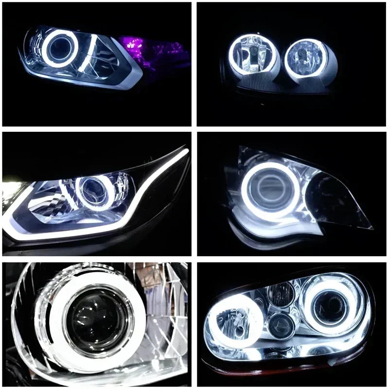 2PCS RGB LED Angel Eyes Halo Rings LED Headlight Lamps For Car UTV Motorcycle