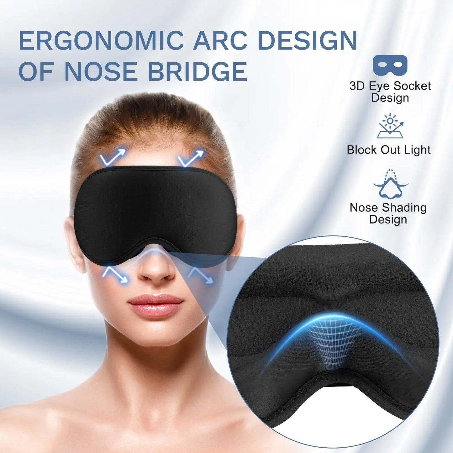 2pcs Total Blackout 3D Sleeping Mask