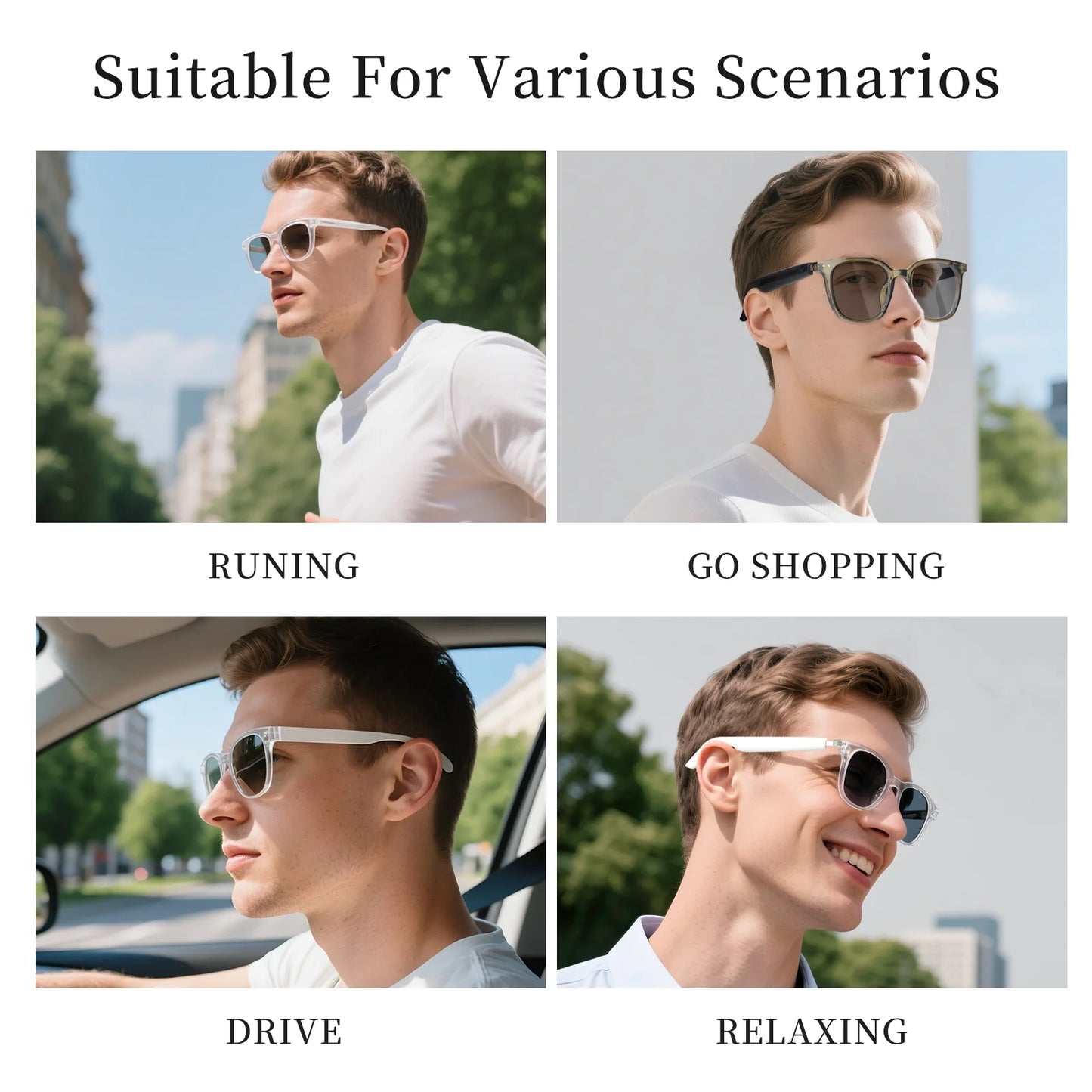 UF-15 Smart Audio Glasses Wireless Calls Earphones