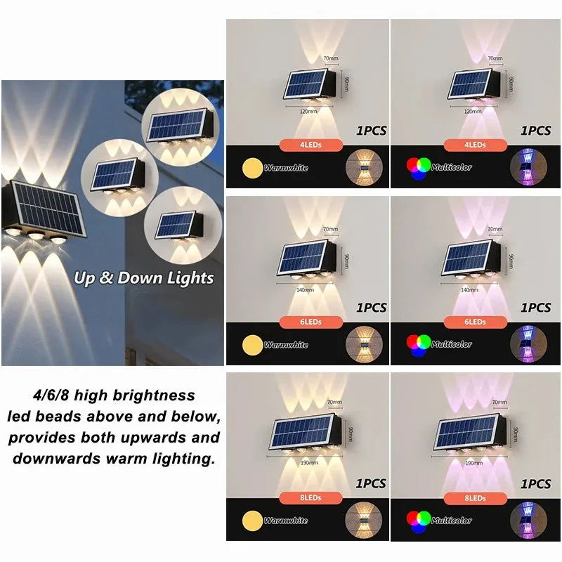4/6/8LED Solar Powered Waterproof Streetlight