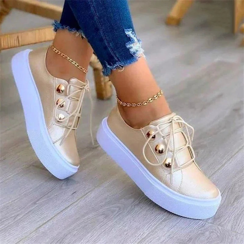 Womens Casual Fashion Spring Leather PU Sneakers
