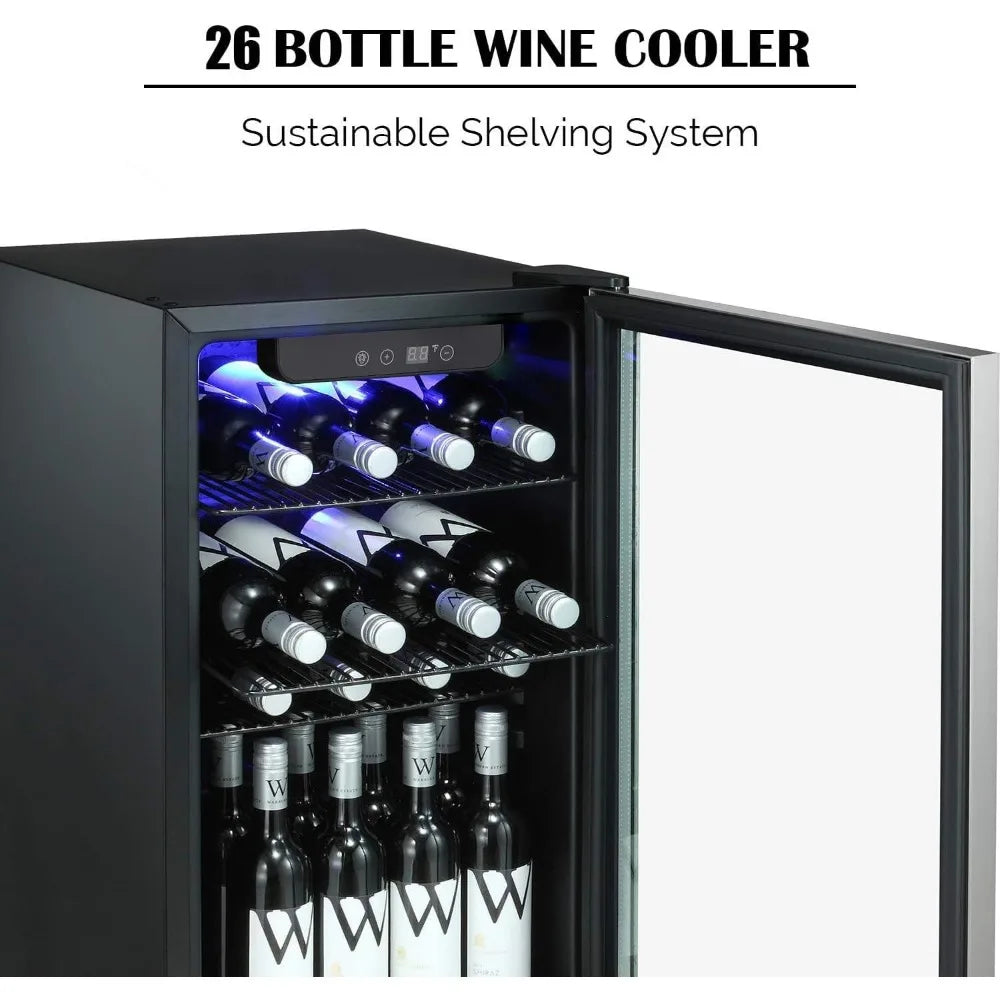26 Bottle Wine Cooler/Cabinet Beverage Refrigerator