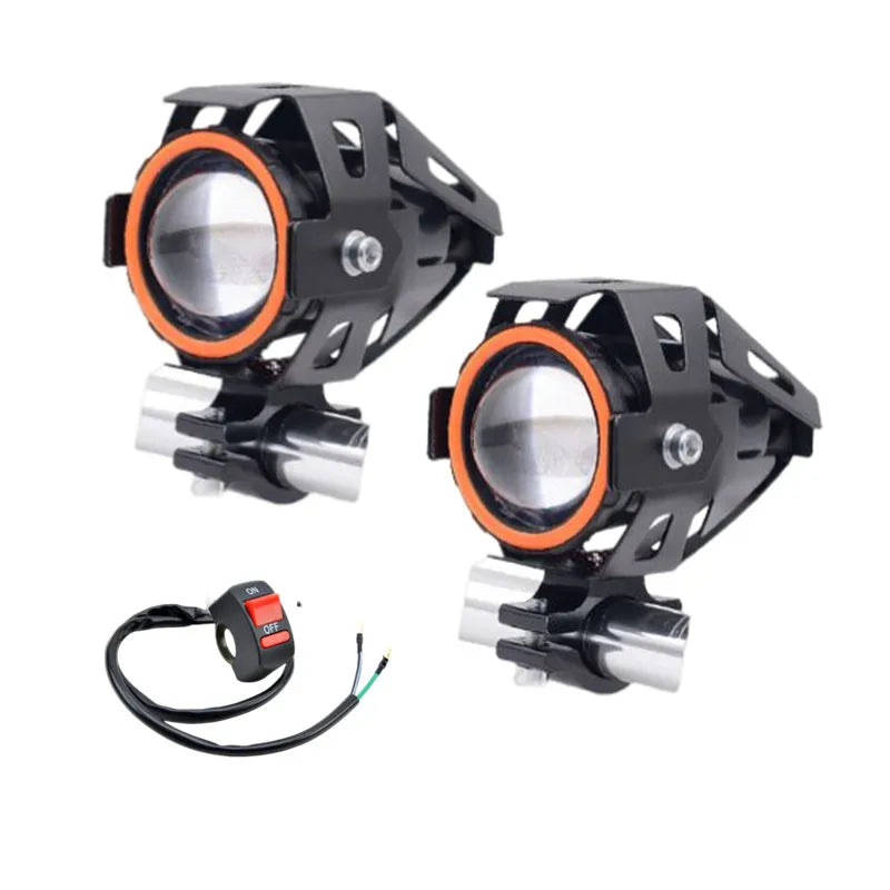 2×LED Angel Eye Motorcycle Headlights
