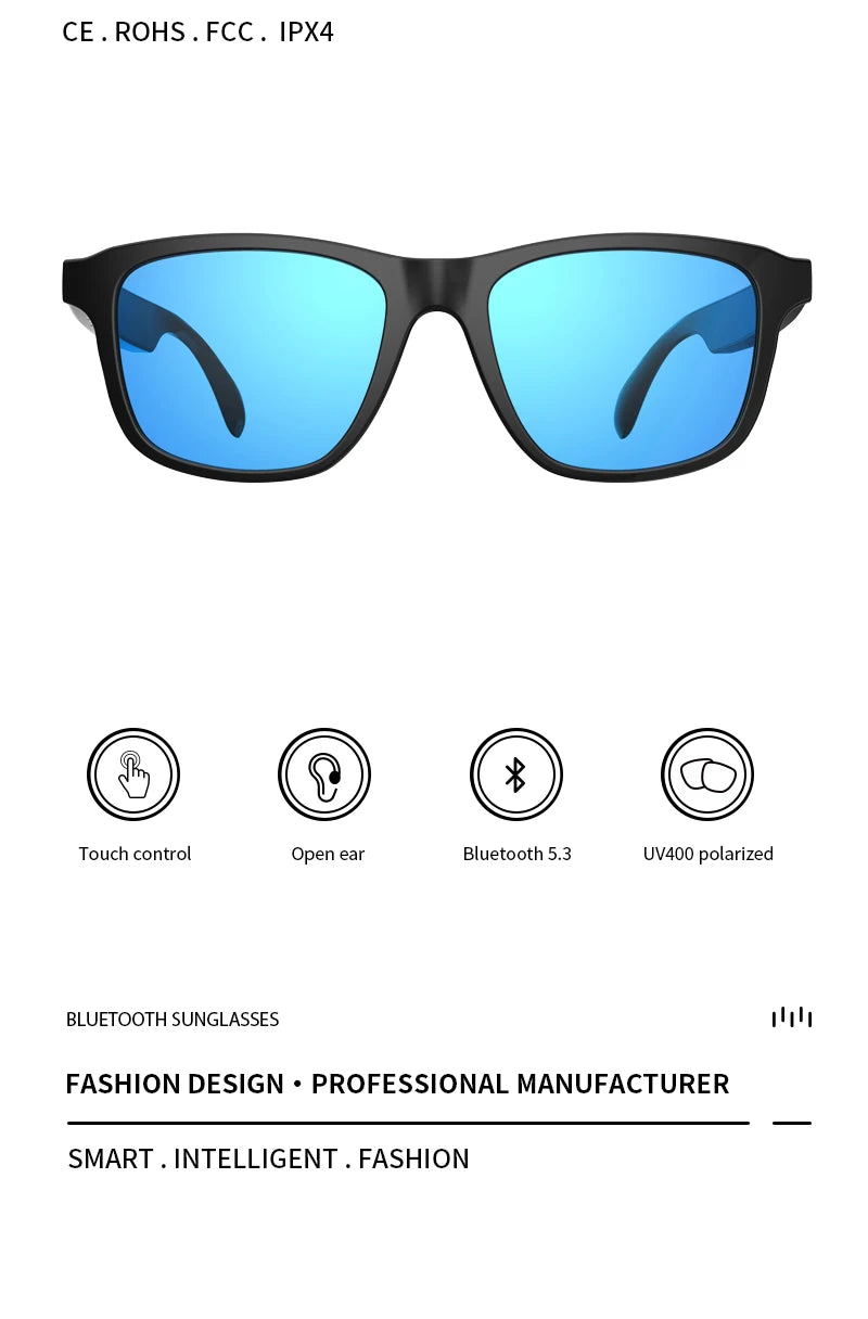 Smart Glasses Bluetooth Hands-Free Talking Music with Speaker
