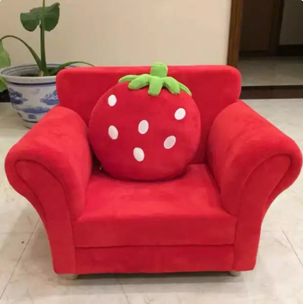 Children's Cute Cartoon Baby Fabric Strawberry Sofa