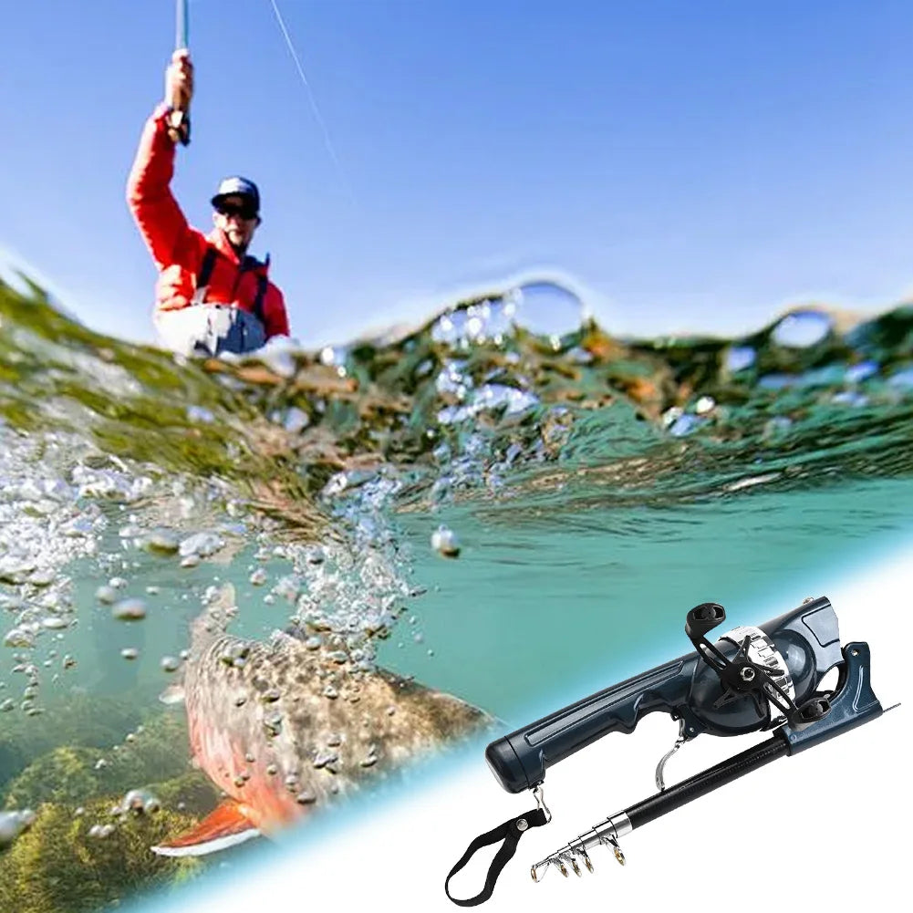 Folding Telescopic Fishing Pole with Reel Line Spinning Rod Carbon Fiber