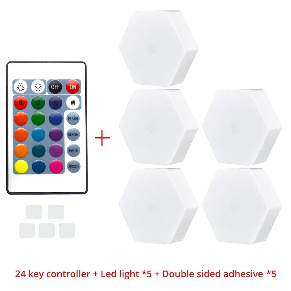 Quantum Hexagon LED RGB Touch Sensor Honeycomb Lights