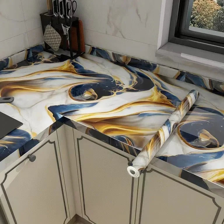 Gilded Marble Patterned Wallpaper Home Decoration