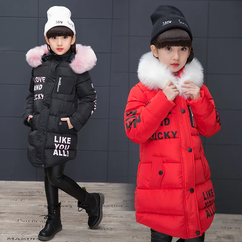Winter Girls Parka Faux Fur Collar