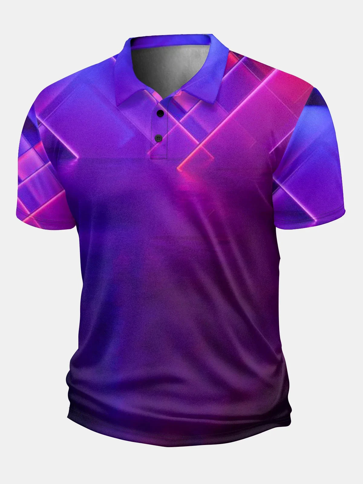 Men's Polo Shirt 3D Gradient Stripe Print