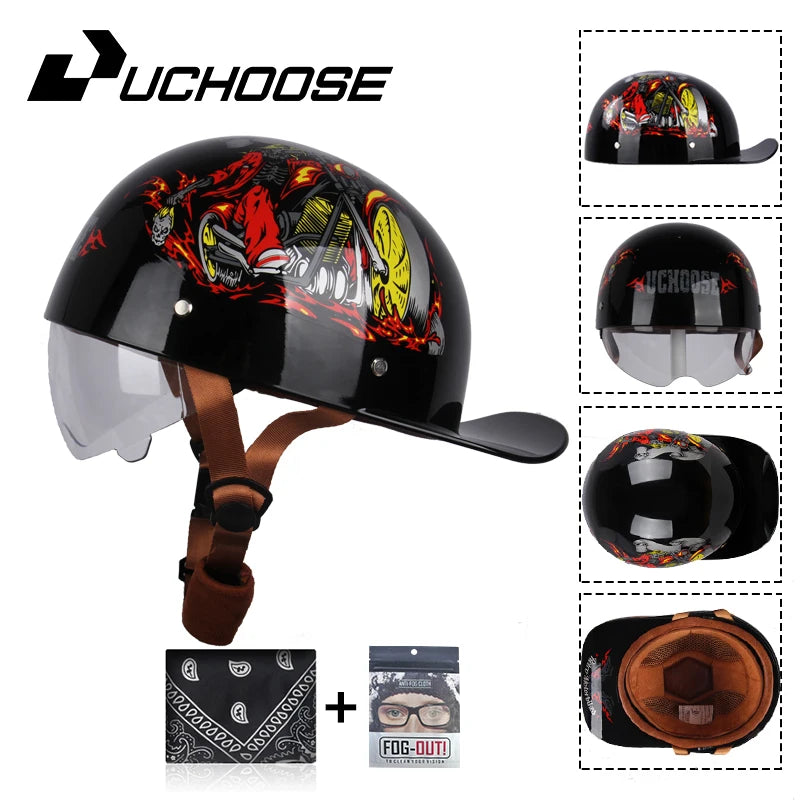 DS Baseball Cap Retro Helmet Vintage Open Face