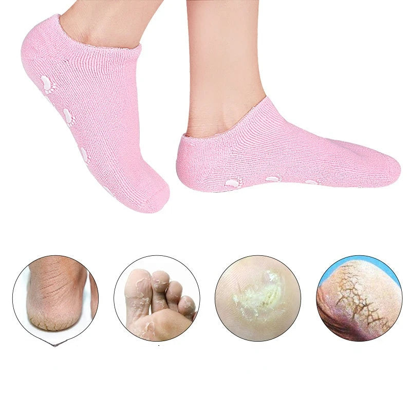 2pc Foot Care Spa Moisturizing Gel Socks Exfoliating