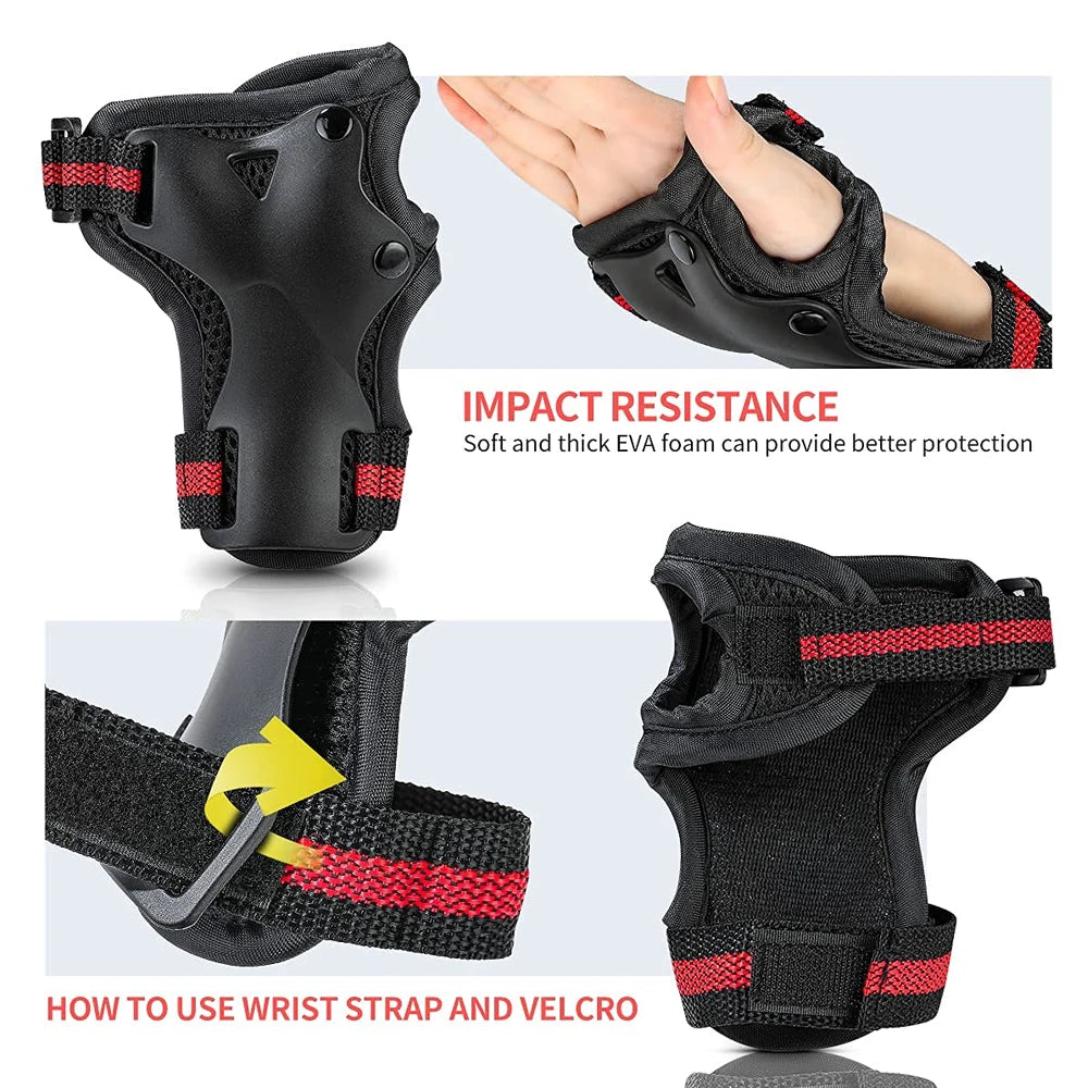 6Pcs/set Teens & Adult Knee Pads Elbow Pads Wrist Guards Protective Gear