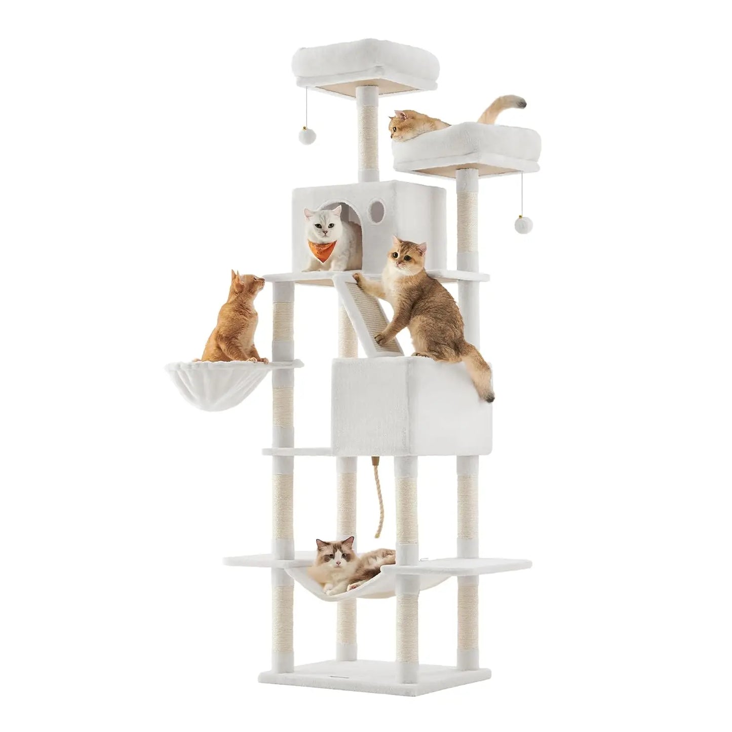 81.1-Inch Large Cat Multi-Level Plush Condo