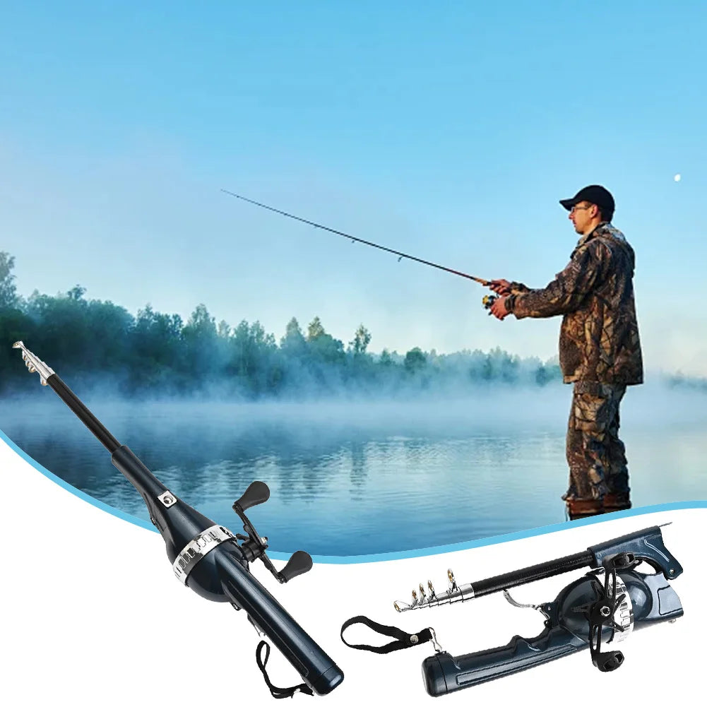 Folding Telescopic Fishing Pole with Reel Line Spinning Rod Carbon Fiber