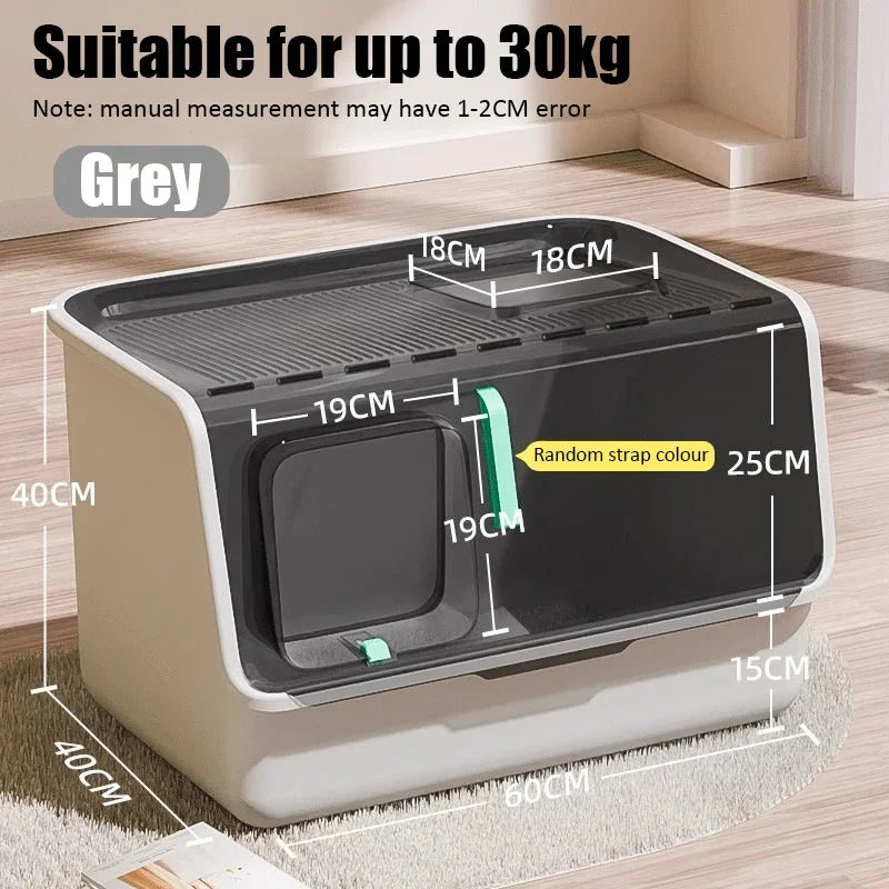 Top-Entry Cat Litter Box Extra Large Fully Enclosed Anti-Splash Mat Anti-Smell