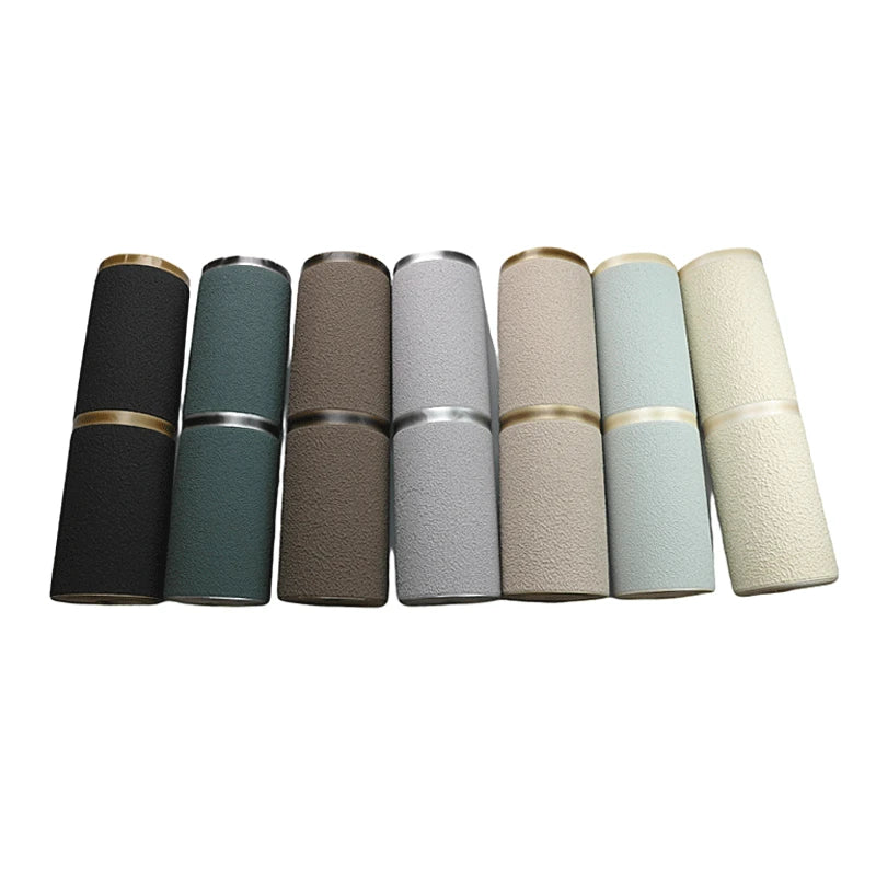 9.5m Roll Modern Deerskin Velvet Wallpaper Fabric 3D Stripe