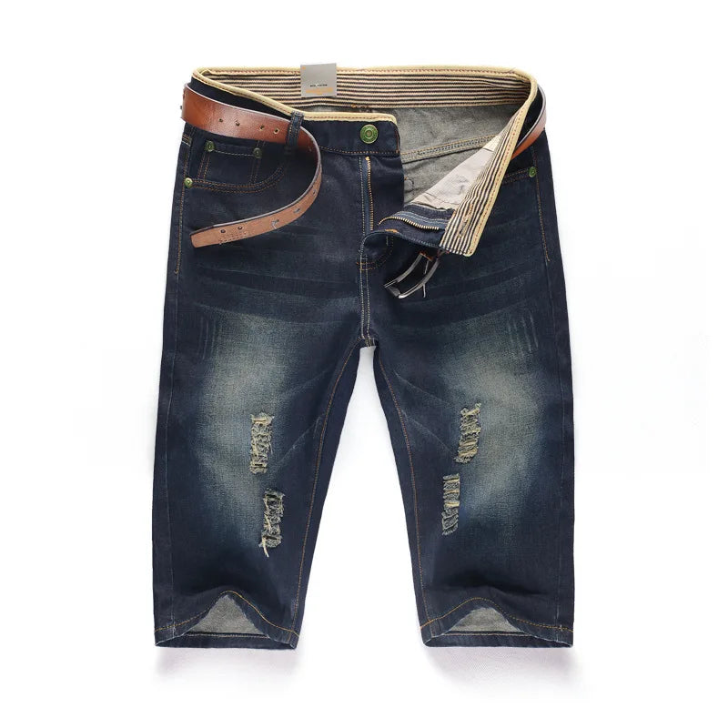 29-40 Men's Perforated Denim Shorts