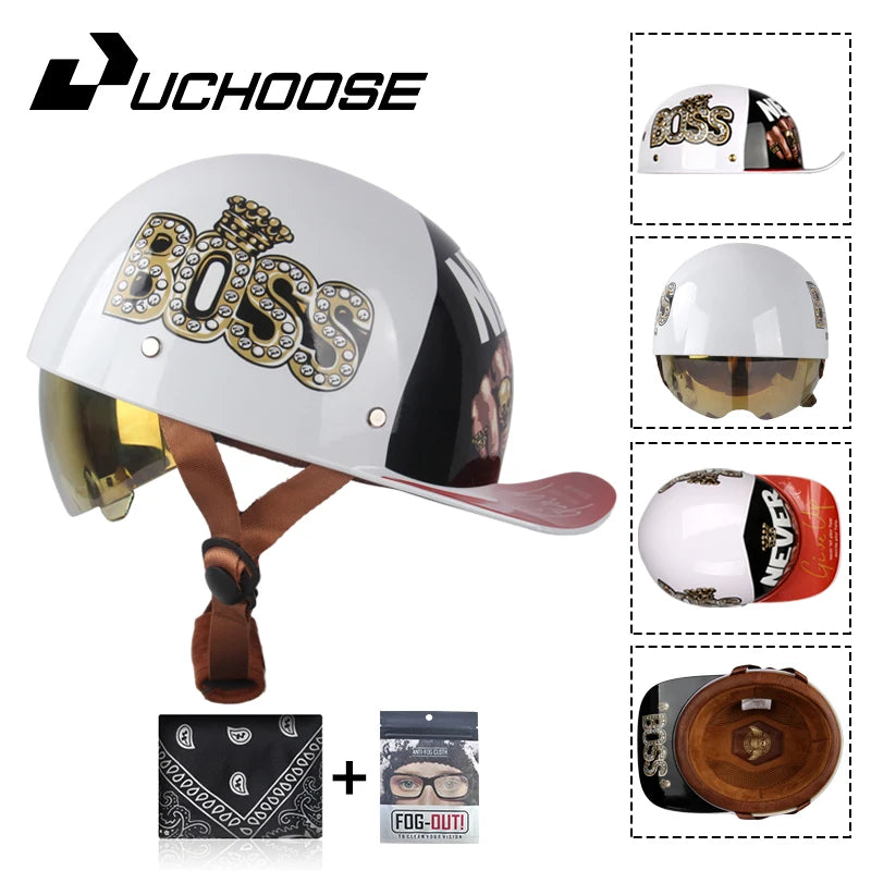 DS Baseball Cap Retro Helmet Vintage Open Face