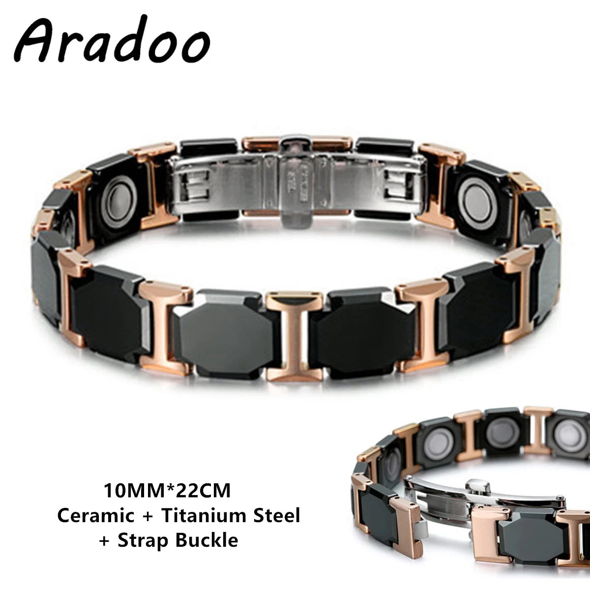 Ceramic Titanium Hematite Magnetic Therapy Bracelet
