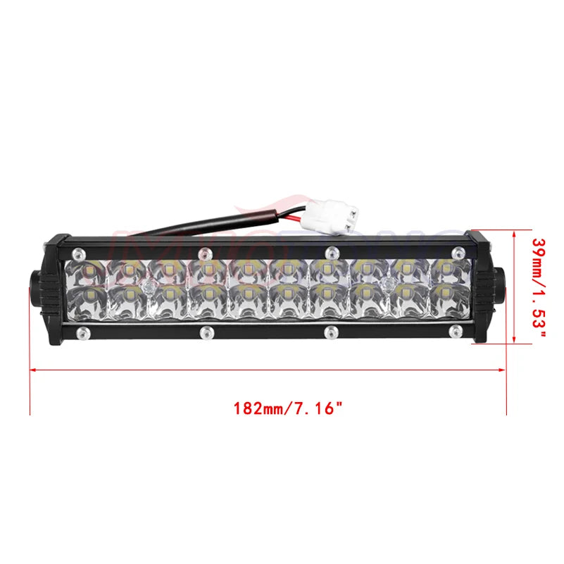 Motorcycle LED Light Bar Headlight Kit with Mounting Brackets