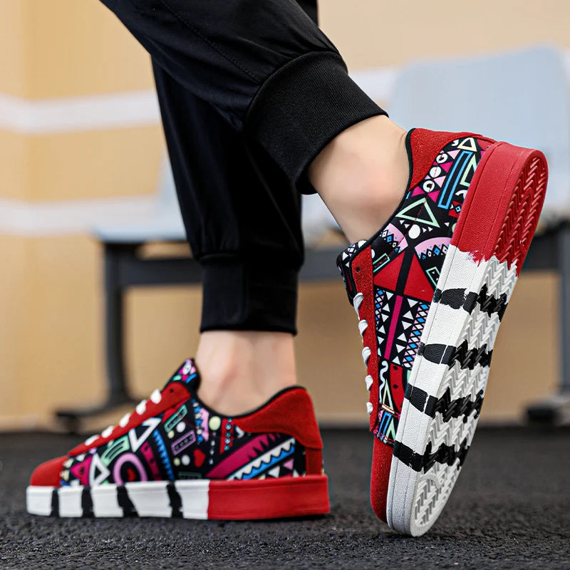 Fashion Graffiti Sneakers Mens Skateboard Shoes