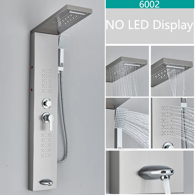 LED Shower Faucet SPA Massage Jet Shower Column System