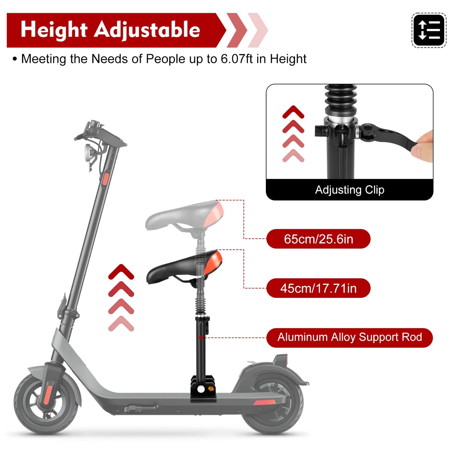 Electric Scooter Seat Folding Adjustable Height