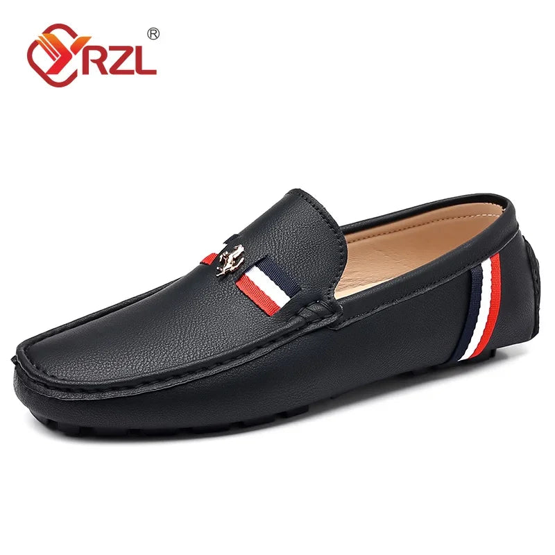 Mens Leather Casual Slip on Moccasins