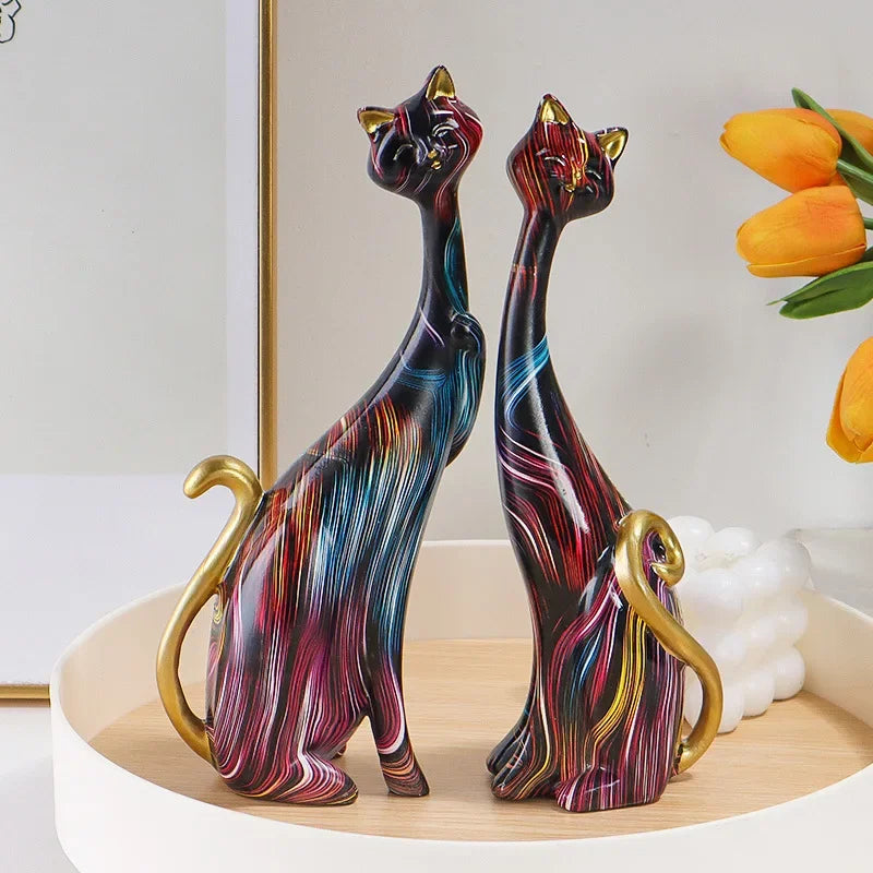 Home Decor Nordic Graffiti Art Cat Abstract Figurines