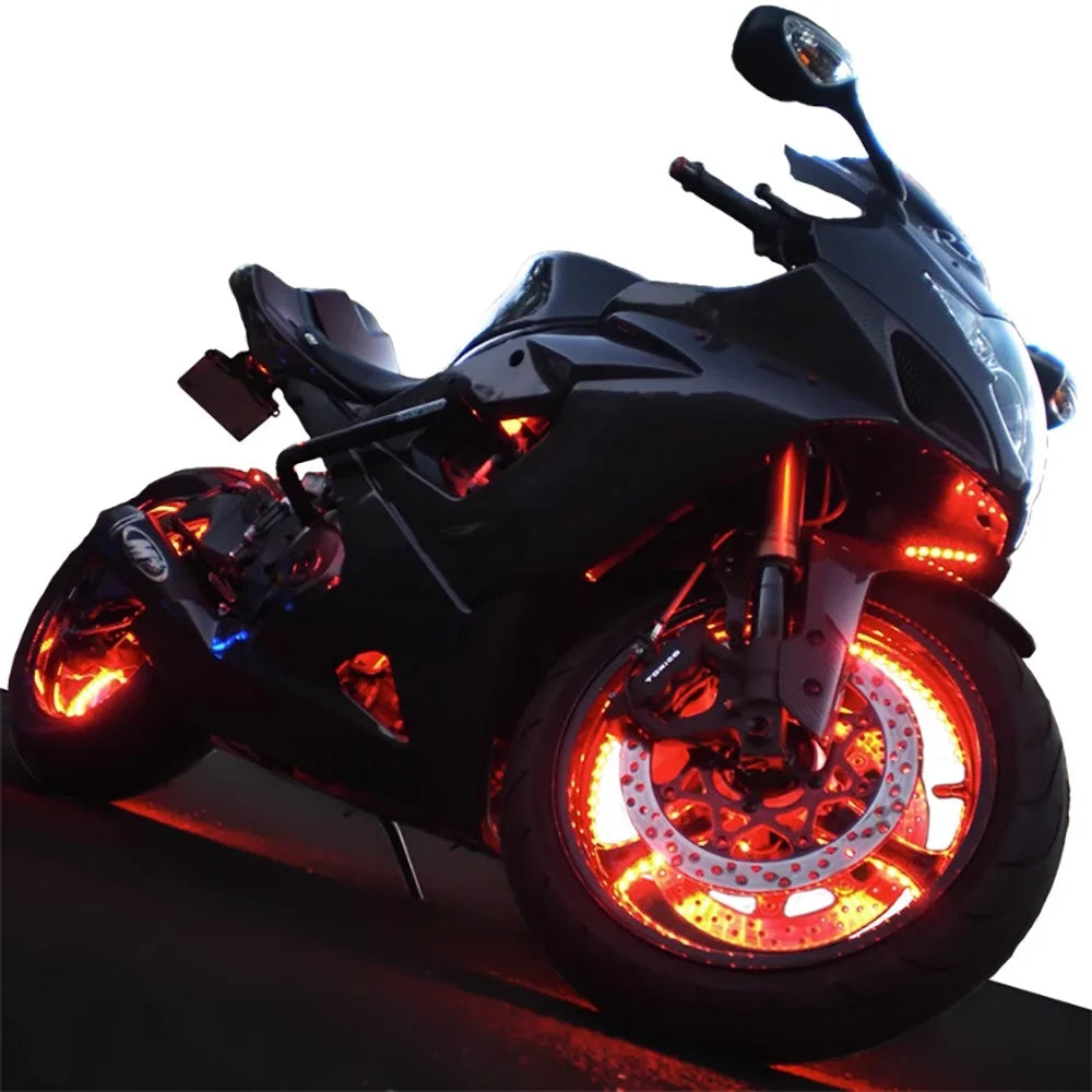 Motorcycle Wheel Hub LED DC12V 6W Wireless Colored Lights